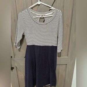 Striped Navy and White Dress